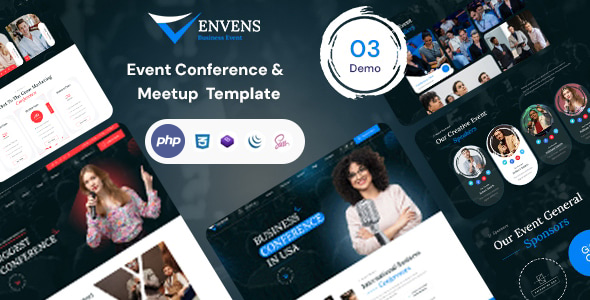 Envens – Event, Conference & Meetup PHP Template – 0 Sold!