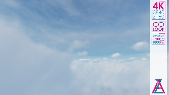 Flying Through White Clouds In The Blue Sky alt