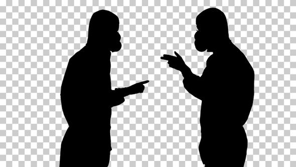 Silhouette Doctors or scientists in hazamat, Alpha Channel alt