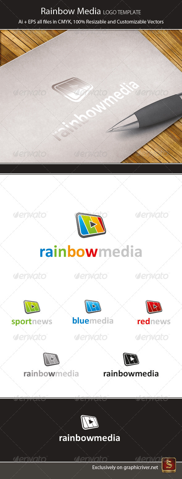 Rainbow Media Logo Template