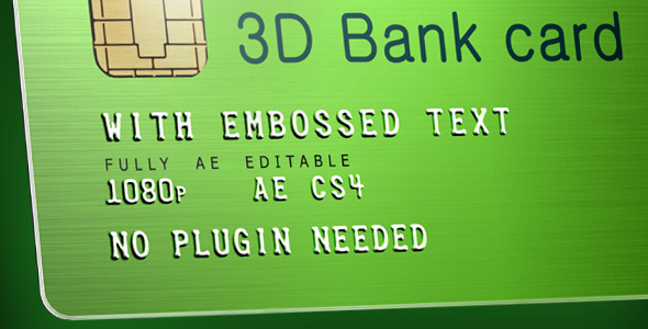 3D Bank Card with Embossed Text