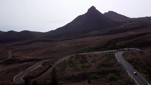 Drone view: road of Arona in Tenerife