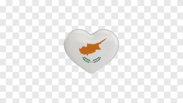 Cyprus Flag on a Rotating 3D Heart