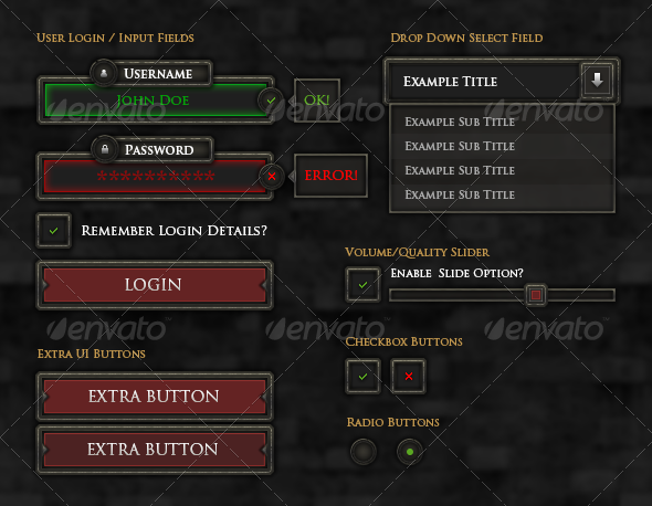 Rpg Game User UI Templates | GraphicRiver