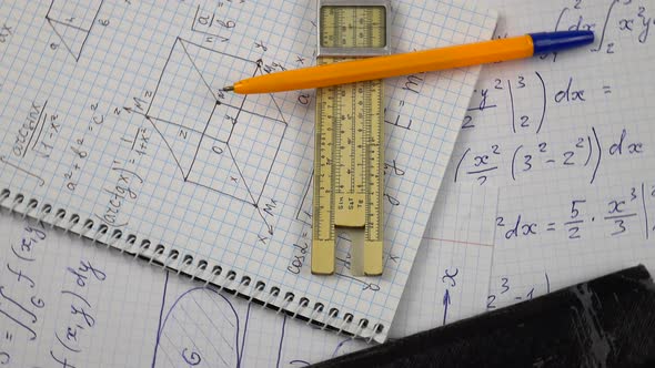 Vintage slide rule for performing of the mathematical computations