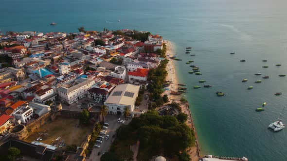 Aerial view of Zanzibar Island in Tanzania.