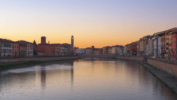 Pisa, Italy skyline on the Arno River