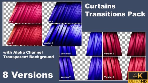 Curtains Transitions Pack 4K