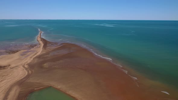 Spoil Bank Recreation Reserve Sand Bank Port Hedland, Western Australia 4K Aerial Drone