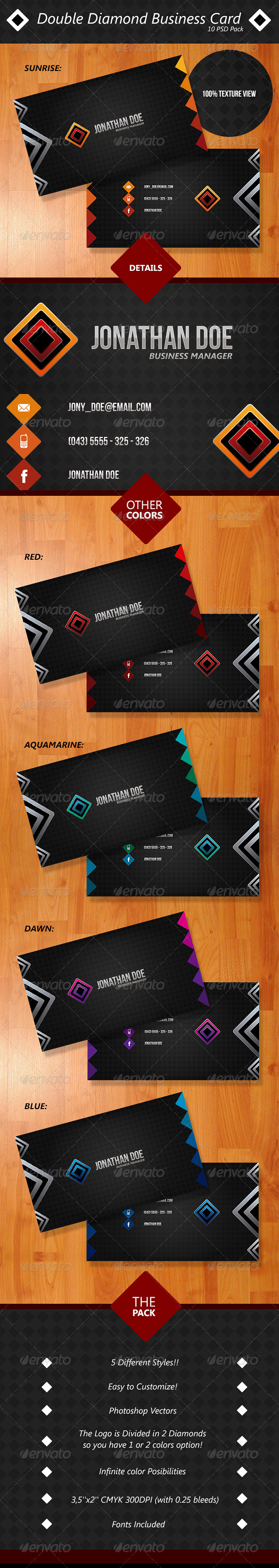 Double Diamond Business Card Pack