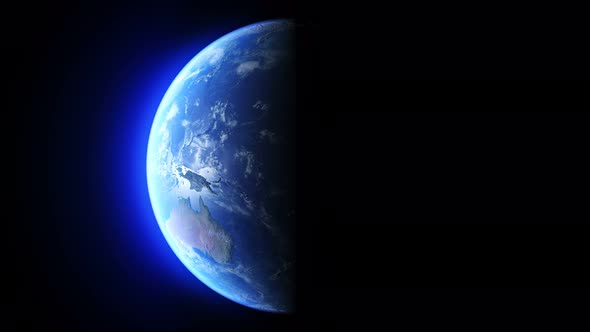 Blue Earth With Clouds West Hemisphere Rotating Seamless Loop