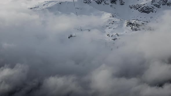 Beautiful Time Lapse View of Whistler Mountain and Canadian Nature Landscape