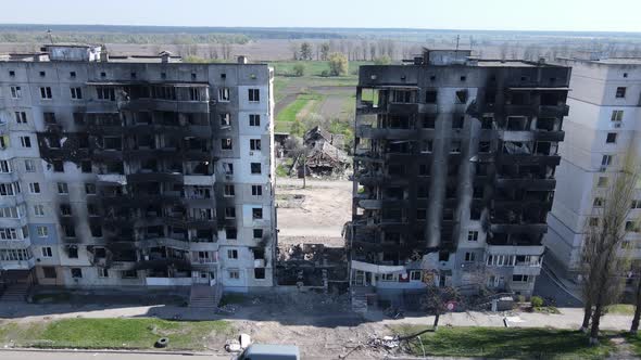 Ruined Residential Building in Borodyanka Kyiv Region Ukraine