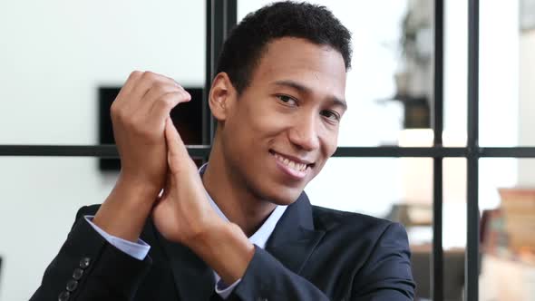 Clapping Businessman, Portrait of Applauding Man