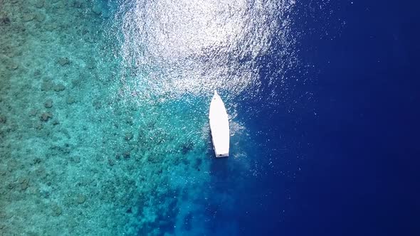 Empty travel of relaxing bay beach holiday by transparent water