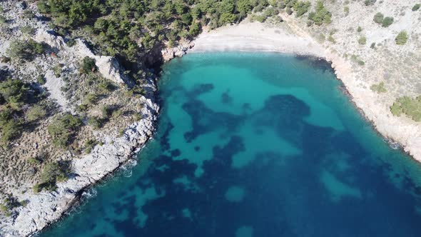 Aerial Drone Blue Waters Mediterranean