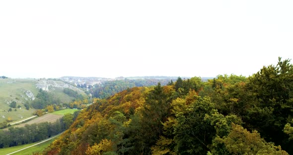 Beautiful drone video above the surroundings of Regensburg