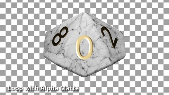 White Marble D10 Die Countdown