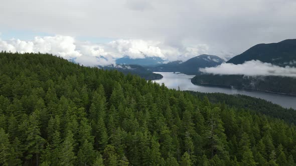 Stunning Powell River meandering through the Sunshine Coast in Canada surrounded by valleys and moun