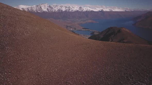 Queenstown in autumn aerial scenery