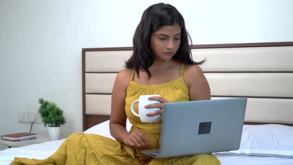 Indian woman working from home