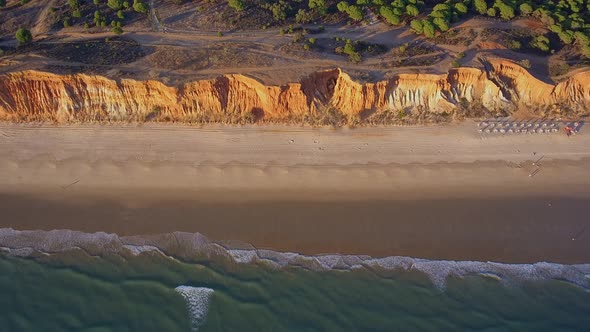 Aerial Video of the Beautiful Portuguese Southern Beaches of Falesia