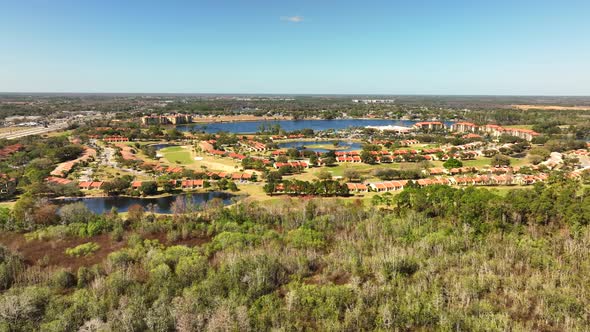 Aerial Drone Video Orange Lake Golf Kissimmee Fl 4k 60fps