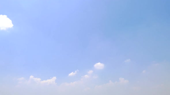 Time lapse of white cloud moving pass around sky background