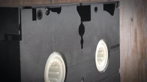 Closeup Shot of a Nostalgic Vhs Cassette