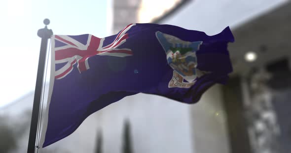 Falkland Islands national flag waving