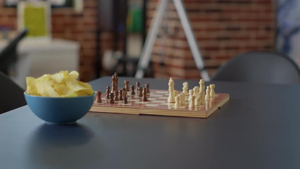 Nobody in Living Room Flat to Enjoy Modern Board Games