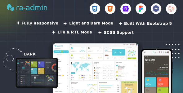 Ra-admin Boostrap, PHP, Laravel & Figma Admin Dashboard Template – 0 Sold!