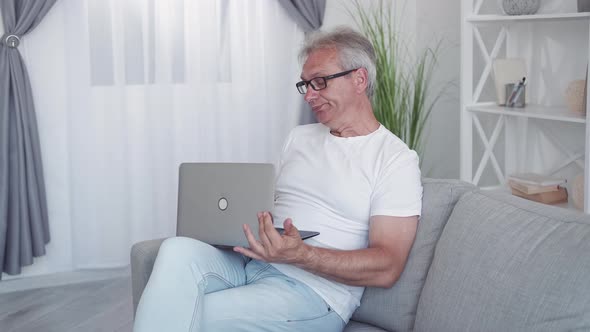 Tired Freelancer Deadline Anxiety Man Using Laptop