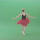 Blonde Ballet Girl Dancing And Jumping In Red Black Mask Isolated On Green Screen - VideoHive Item for Sale