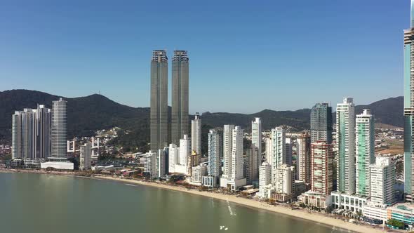 Tropical scene of Balneario Camboriu Brazil. Travel destination.