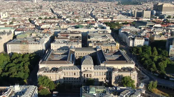 Aerial view of Vienna University, Austria, Europe