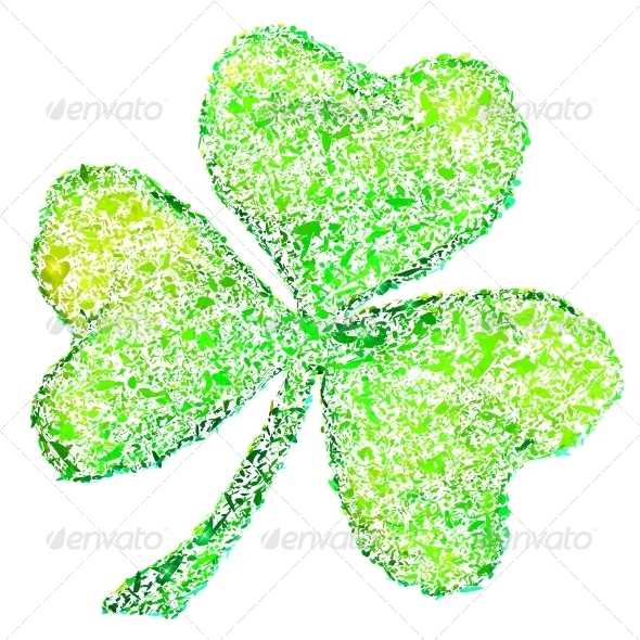 Isolated Green Clover on White