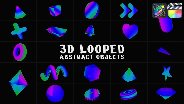 3D Looped Abstract Objects for FCPX alt