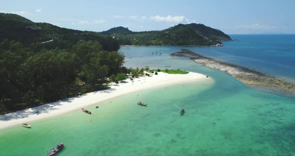 Tropical Lagoon Beach Sea Water Aerial View