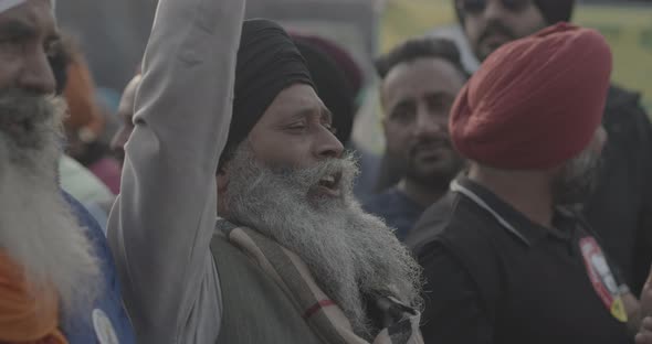 Indian farmer at Farmer's protest New Delhi, India