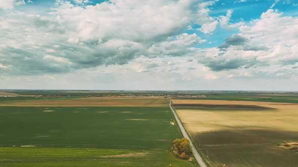 Sky Above Countryside Rural Field Landscape In Spring Summer Day