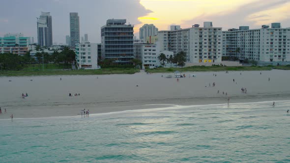 Aerial view of the Miami Beach coastline