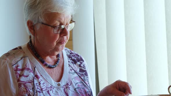 Senior woman reading a book