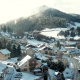 Aerial View Over French Snowy Mountain Town - VideoHive Item for Sale