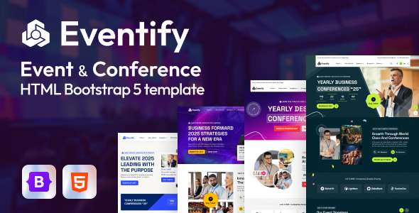 Eventify – Event & Conference HTML Bootstrap 5 template – 0 Sold!