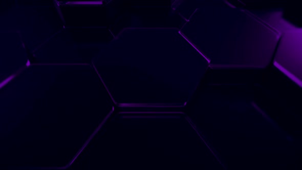 3D Hexagon Purple Background Loop