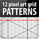 12 Pixel Art Grid Patterns - GraphicRiver Item for Sale