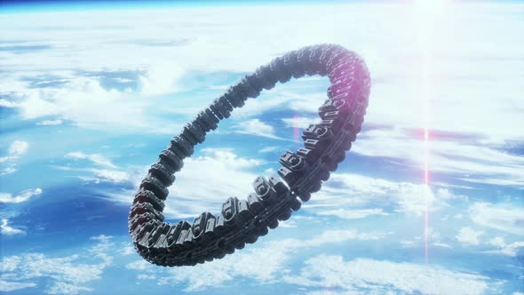 UFO Spaceship Hovering in the Sky Elements Furnished By NASA alt