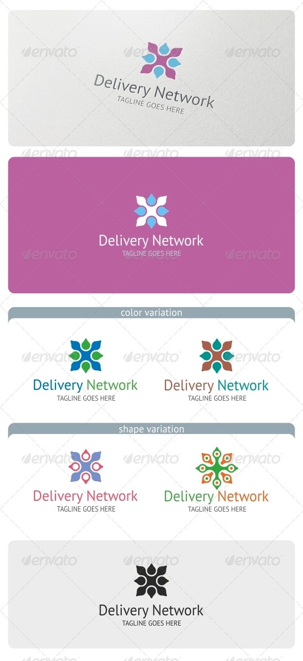 Delivery Network Logo Template