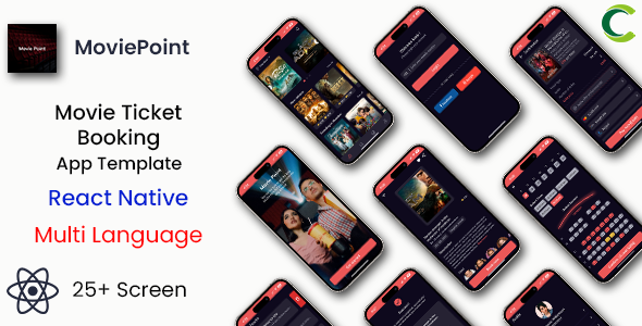Movie Ticket Booking App Template in React Native | BookMyShow Clone | Multi Language